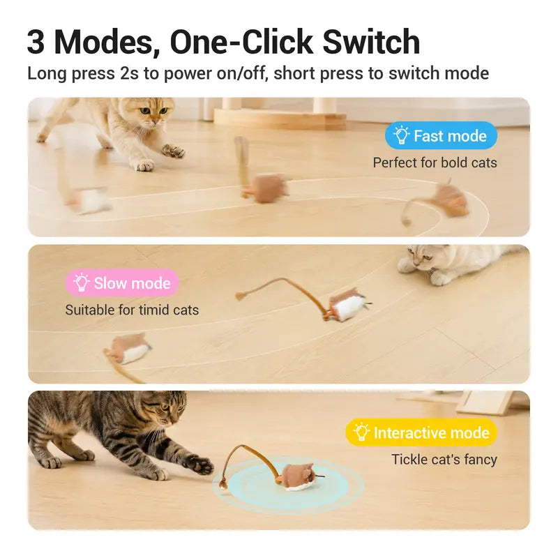 Smart rolling plush mouse cat toy, view 4
