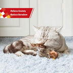 Plush chirping bird cat toy with feather tail, view 6