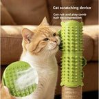 Cat corner self-groomer with massage bristles, view 2