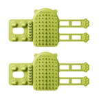 Cat corner self-groomer with massage bristles