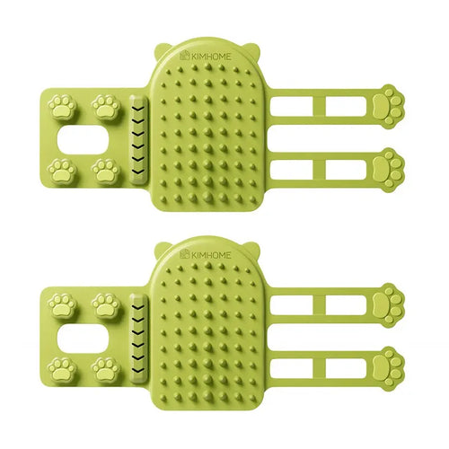 Cat corner self-groomer with massage bristles