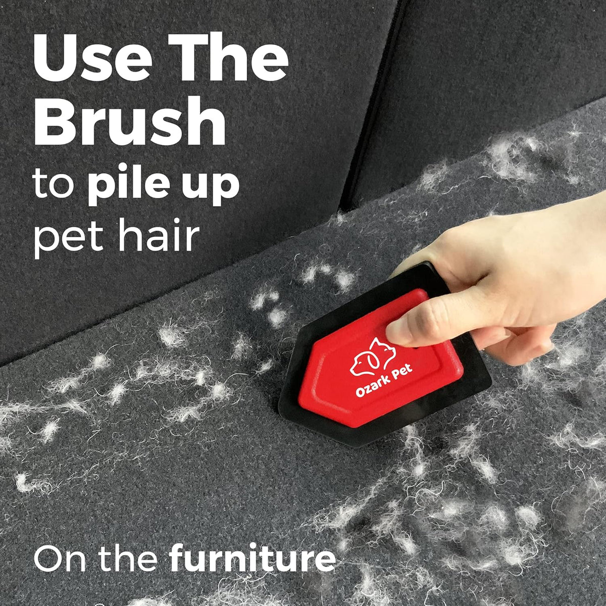 Red rubber-edge pet hair remover detailer, view 4