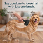 Black self-cleaning slicker brush for dogs and cats, view 4