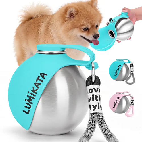 2-in-1 dog water bottle with fold-out bowl, view 2