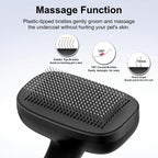 Black self-cleaning slicker brush for dogs and cats, view 2