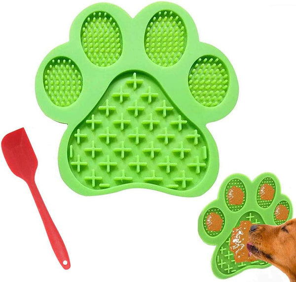 Green suction lick mat for dogs