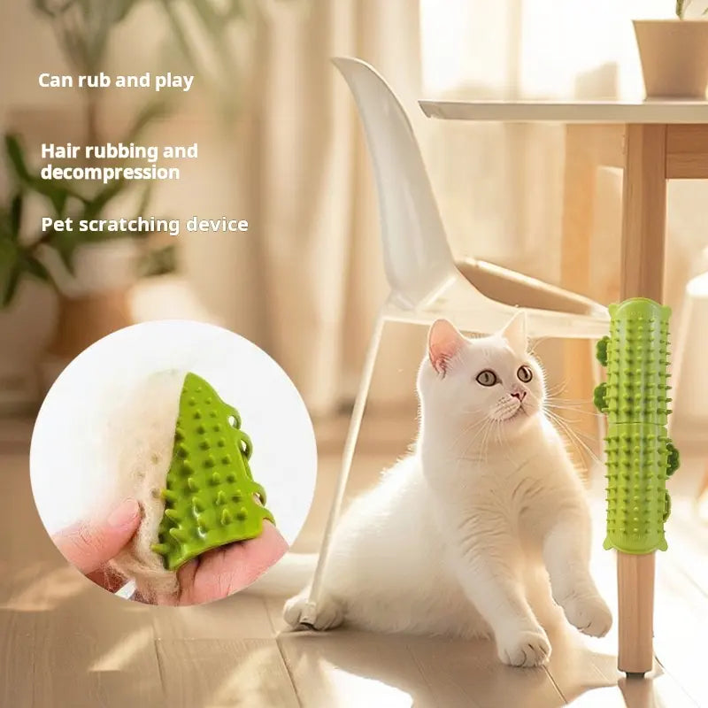 Cat corner self-groomer with massage bristles, view 6