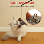 Plush chirping bird cat toy with feather tail, view 5