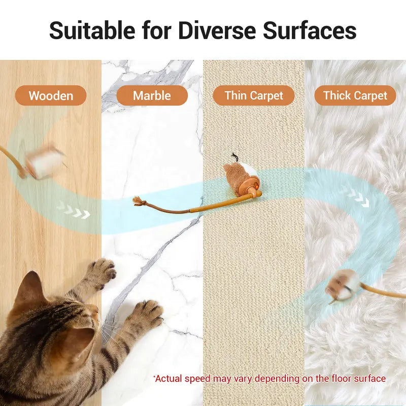 Smart rolling plush mouse cat toy, view 6