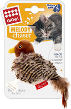 Plush chirping bird cat toy with feather tail, view 8