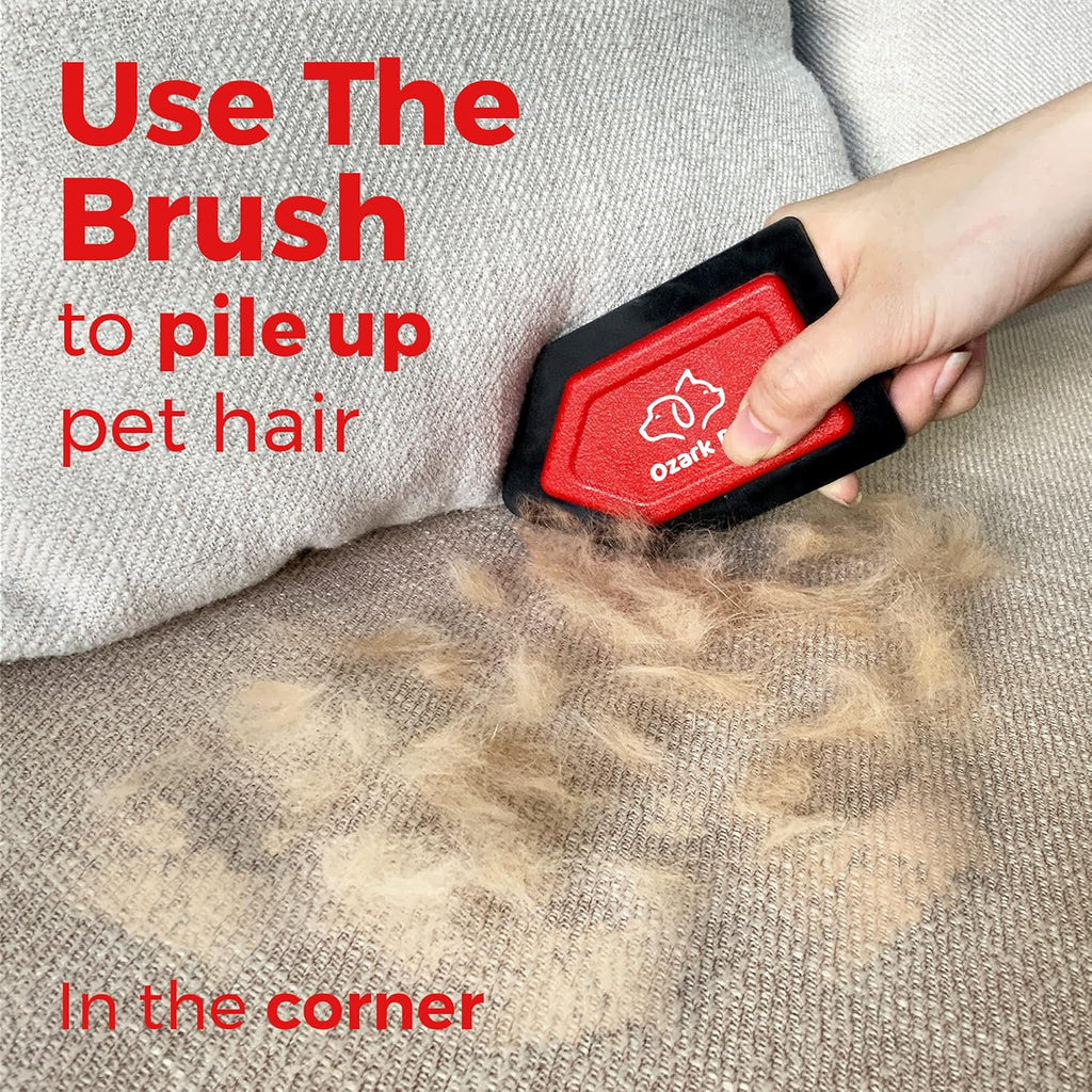 Red rubber-edge pet hair remover detailer, view 3