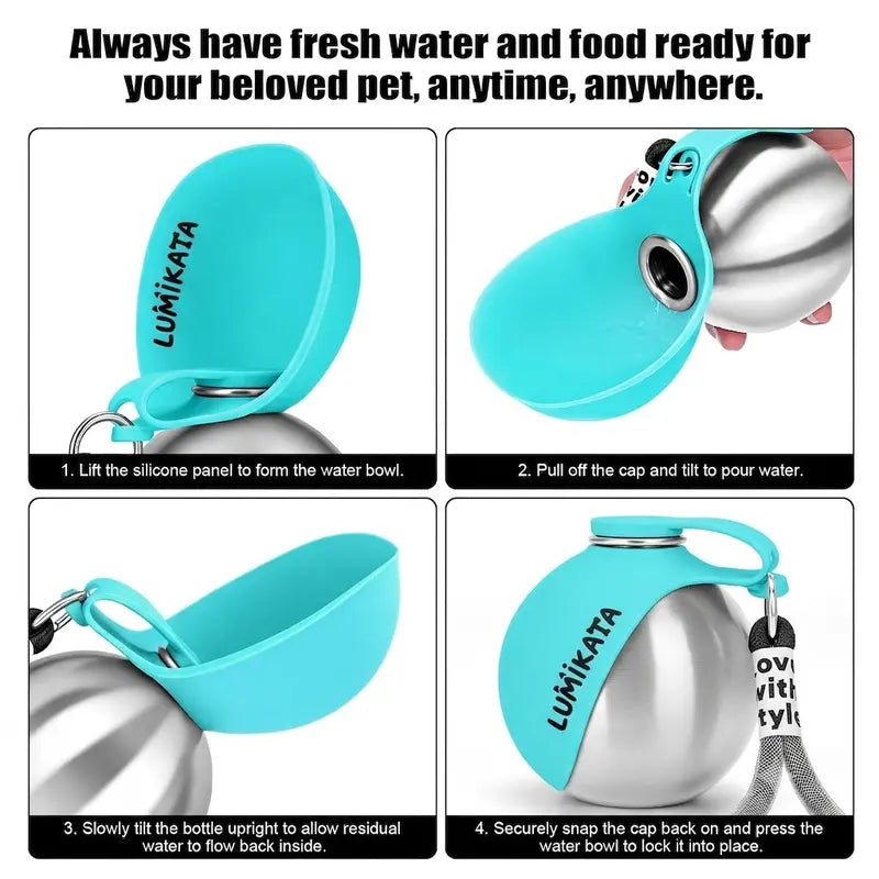 2-in-1 dog water bottle with fold-out bowl, view 4